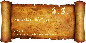 Herczka Béla névjegykártya
